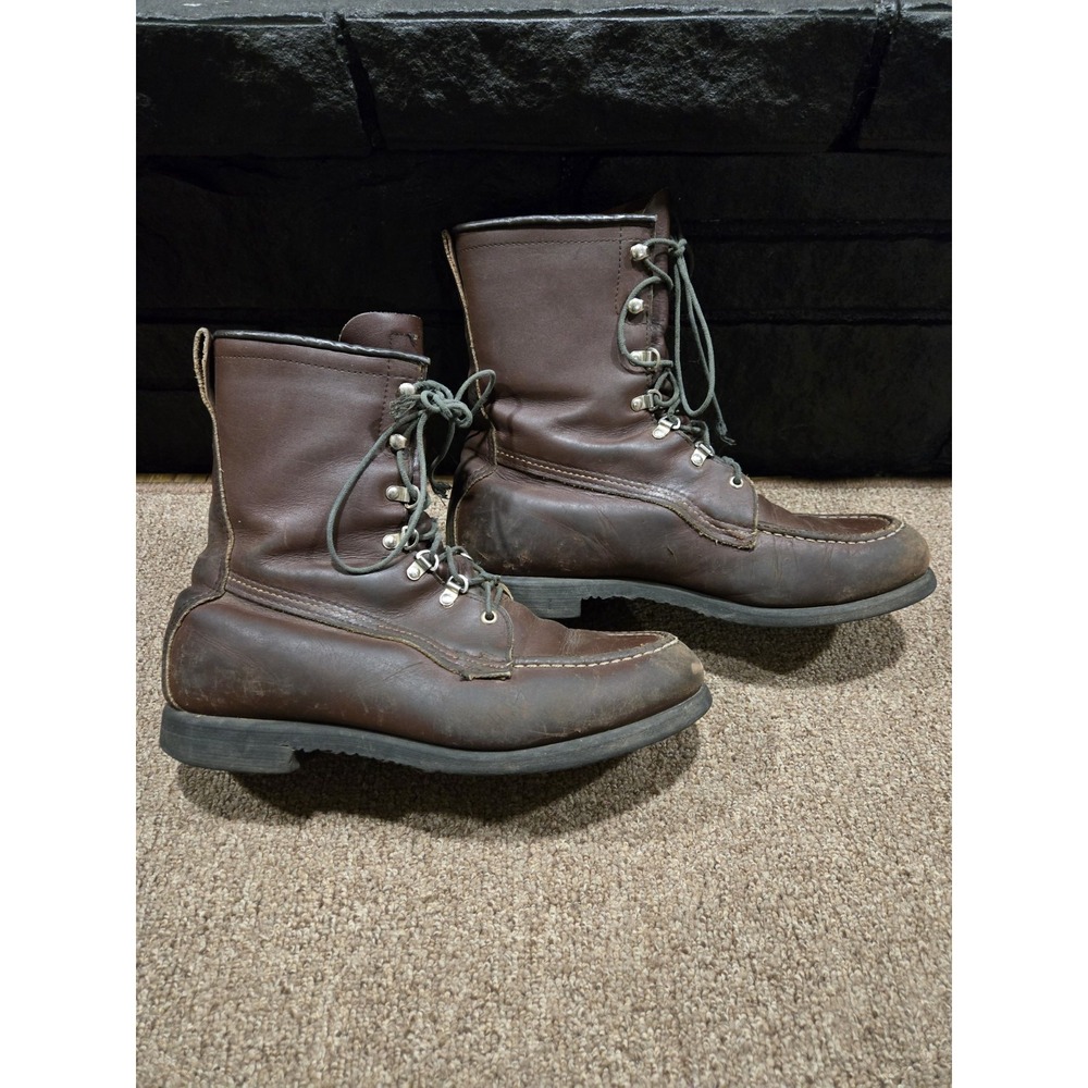 Field‎ & Stream Vintage Boots Mens 9 Brown Leather Lace Up Moc Toe Work Hunting